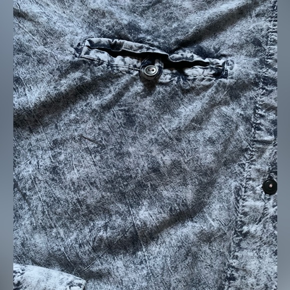 design Vintage 90’s Blue Semi-Distressed Long Sleeve Button-Up Shirt L PreOwned - Picture 7 of 15